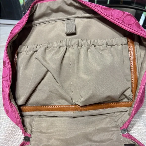 Coach Fuchsia Signature Cosmetic Bag - Picture 5 of 7